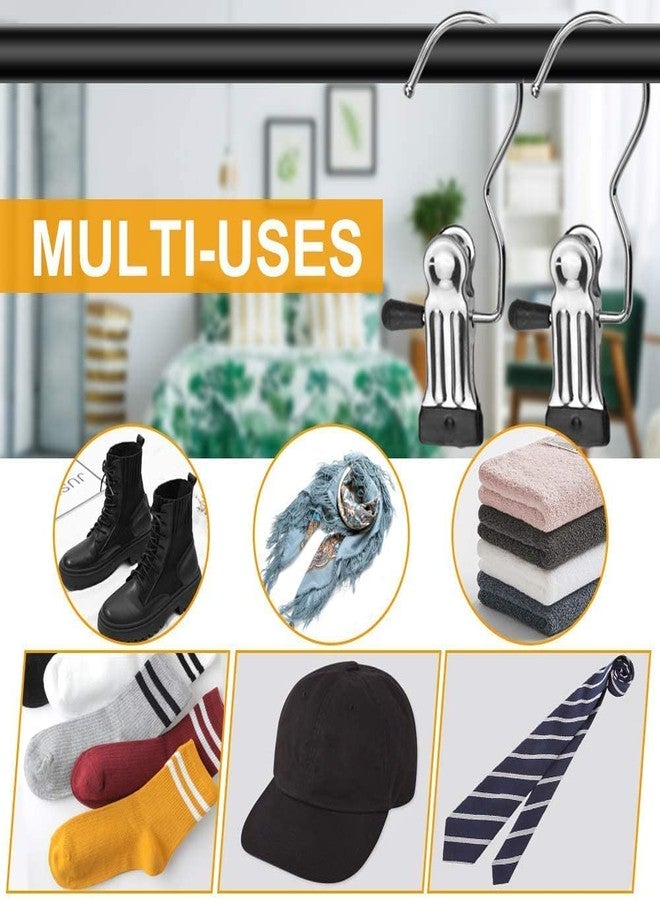 ZIVIK 7 PCS Laundry Hanging Hooks Clips Hanger Clips Boot Hangers Stainless Steel Portable Travel Hanging Drying Clothes Pins for Closet Home Clothing Trouser Towel Sock (7) - Image 4